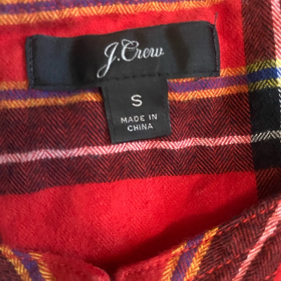 J. Crew Festive Red Plaid Ruffle Top - Picture 9 of 9